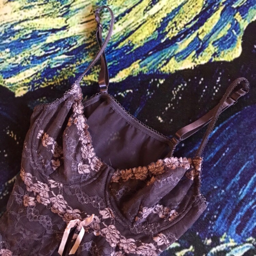 super sexy dark purple sheer lace lingerie cami